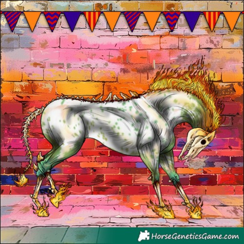 Horse Color:Watercolor Silver Bay Appaloosa 