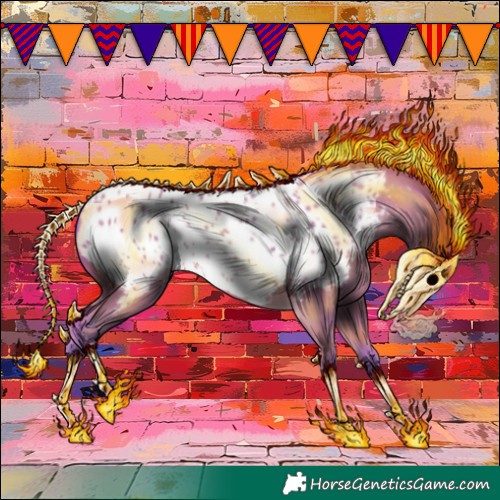 Horse Color:Watercolor Amber Champagne Appaloosa Rabicano 