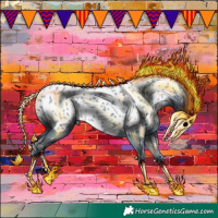 Horse Color:Watercolor Black Appaloosa 