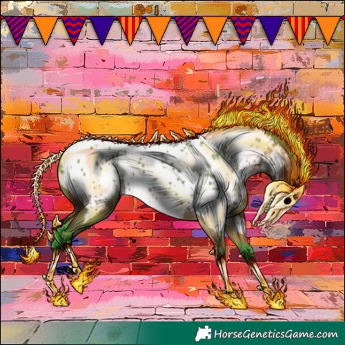Horse Color:Watercolor Bay Appaloosa Rabicano 