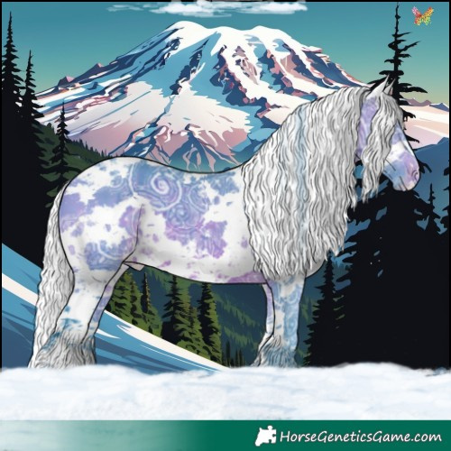 Horse Color:Watercolor Brown Ice Harlequin Merle Skewed Appaloosa 