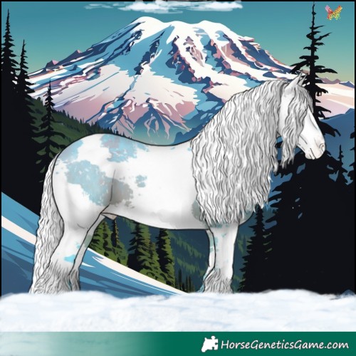 Horse Color:Watercolor Bay Harlequin Merle Skewed Appaloosa 