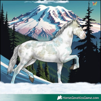 Horse Color:Watercolor Buckskin Ice Harlequin Merle Frame Skewed LP Spotted 