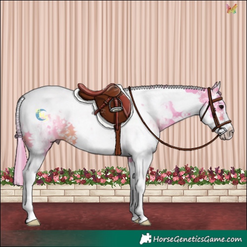 Horse Color:Platinum Watercolor Brown Splash Tobiano 