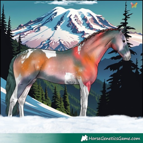 Horse Color:Watercolor Smoky Blue Onyx Tobiano Rabicano 