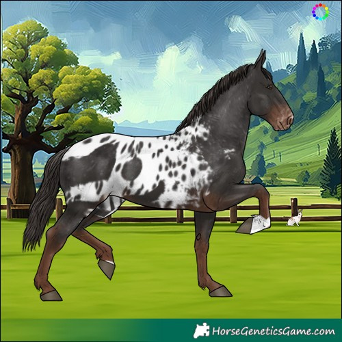 Horse Color:Liver Chestnut Skewed Appaloosa 