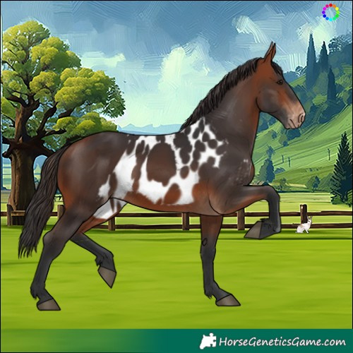 Horse Color:Bay Skewed Appaloosa 