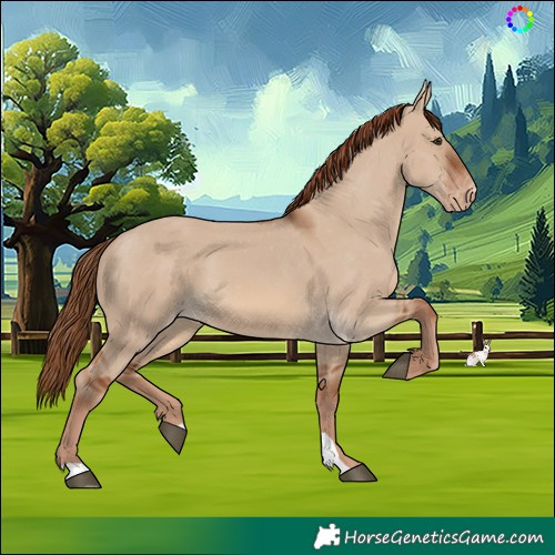 Horse Color:Red Dun Skewed Appaloosa 