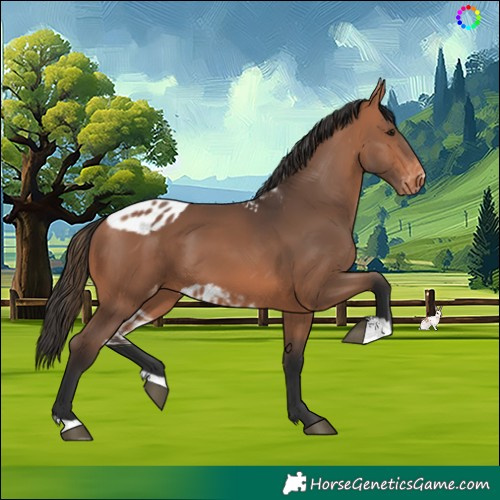 Horse Color:Bay Skewed Appaloosa 