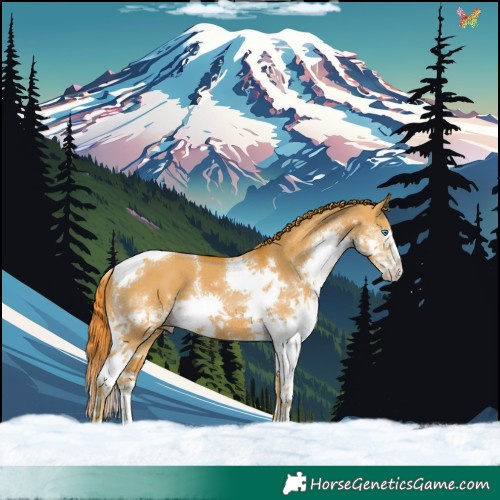 Horse Color:Watercolor Liver Red Dun Splash Tobiano 
