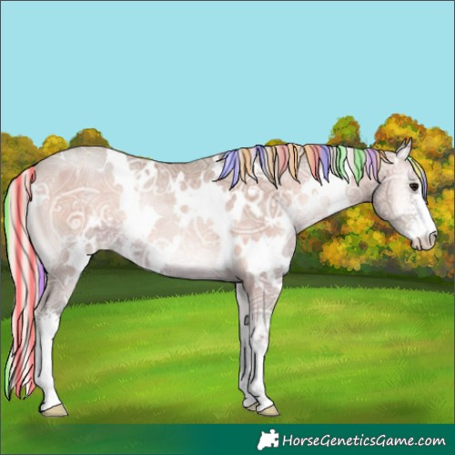Horse Color:Painted Watercolor White Spotted Silver Blue Onyx Ice Pearl Sabino 