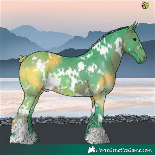 Horse Color:Watercolor White Spotted Brown 