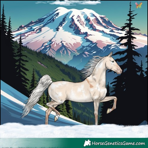 Horse Color:White Spotted Silver Amber Champagne Dun Rabicano 