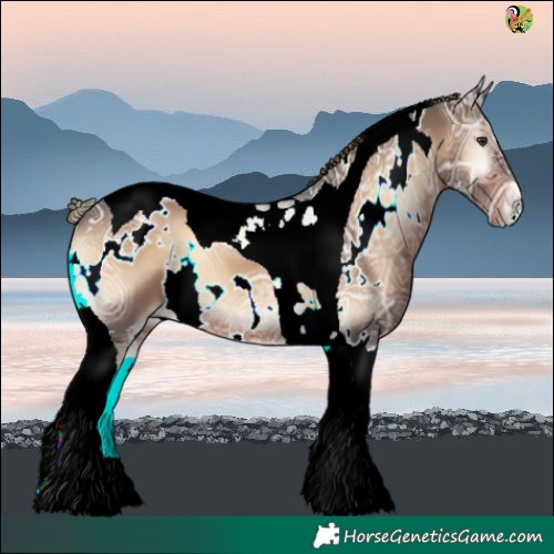 Horse Color:White Spotted Liver Red Onyx Ice Tobiano 
