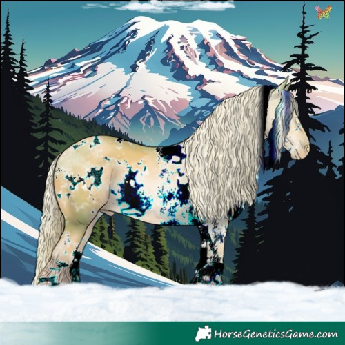 Horse Color:Watercolor White Spotted Chocolate Palomino Pearl Sabino