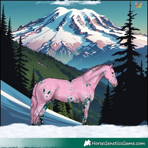 Horse Color:Watercolor White Spotted Black 