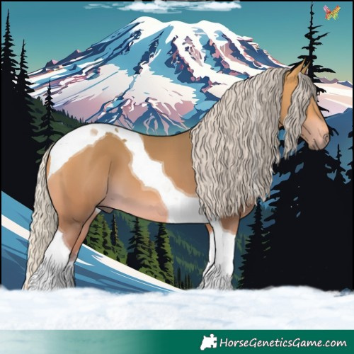 Horse Color:Silver Buckskin Tobiano 