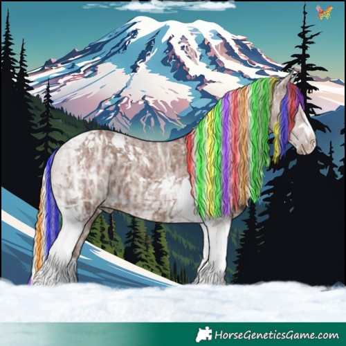 Horse Color:Painted Silver Black Ice Tobiano 