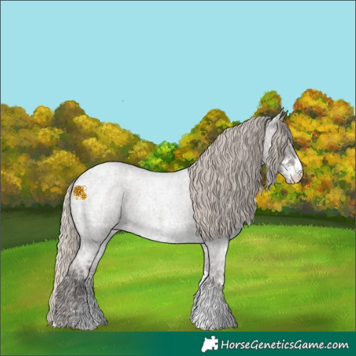 Horse Color:Silver Smoky Blue Ice Roan Sabino
