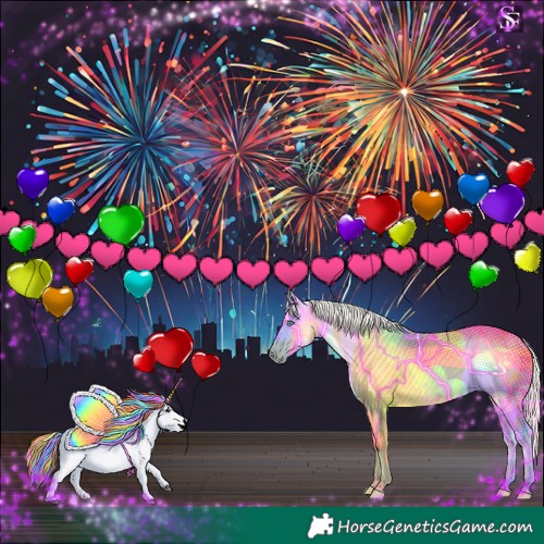 Horse Color:Palomino Roan Pearl  and Palomino Roan Pearl Frame 