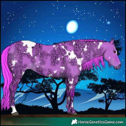 Horse Color:Watercolor White Spotted Liver Red Dun Ice 