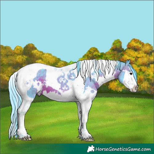 Horse Color:Watercolor White Spotted Brown Splash Tobiano 