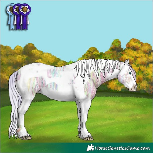 Horse Color:Watercolor Silver Classic Champagne Ice Splash Tobiano 