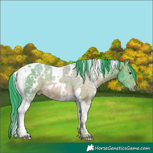 Horse Color:Watercolor White Spotted Brown Ice Tobiano 