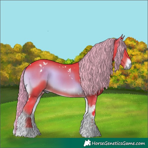Horse Color:Watercolor White Spotted Liver Red Onyx Tobiano 