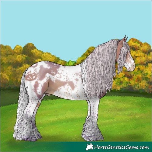 Horse Color:Watercolor Silver Bay Pearl Tobiano Frame 