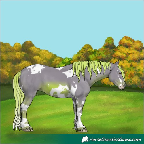 Horse Color:Watercolor Chestnut Splash Tobiano 