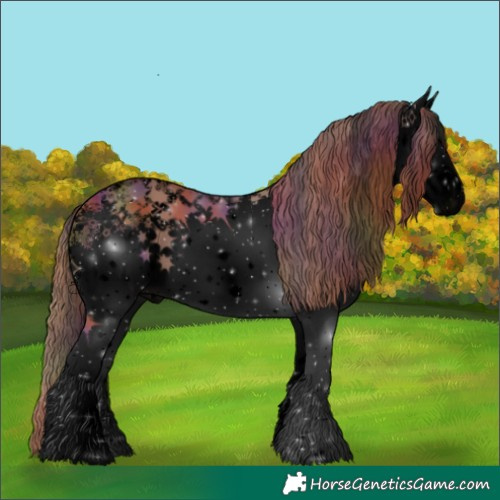 Horse Color:Void Nacre White Spotted Chestnut 