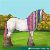 Horse Color:Painted Silver Bay Ice Roan Dun