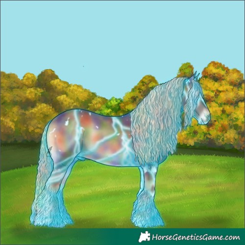 Horse Color:Nacre Thunderstruck White Spotted Chocolate Palomino Onyx 