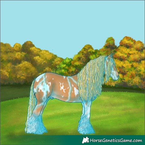 Horse Color:Painted Thunderstruck White Spotted Palomino Tobiano 