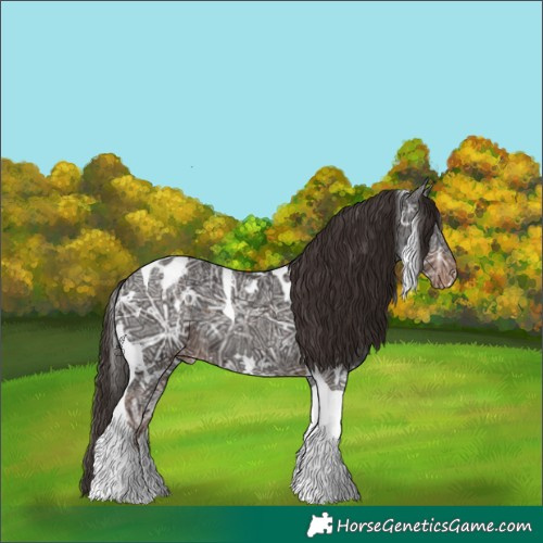Horse Color:White Spotted Liver Chestnut Ice Tobiano Varnish 