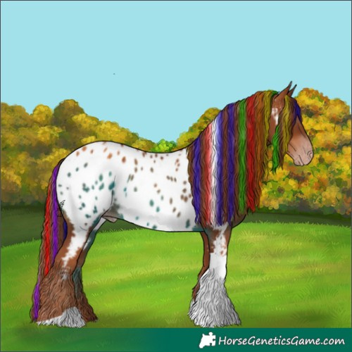 Horse Color:Gray Painted Gold Champagne Tobiano Near Leopard 