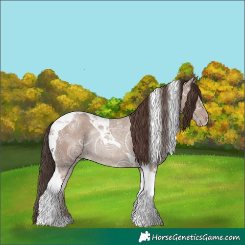 Horse Color:Classic Champagne Ice Tobiano Varnish Rabicano 