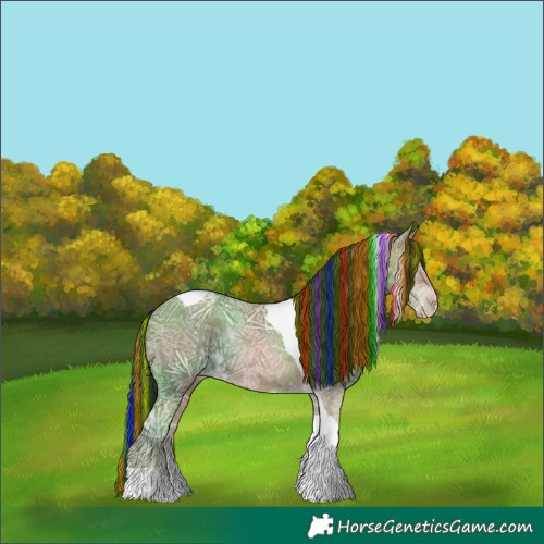 Horse Color:Painted Classic Champagne Ice Tobiano Rabicano 