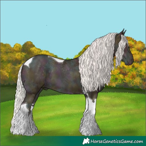 Horse Color:Midnight Silver Classic Champagne Ice Pearl Tobiano Varnish 