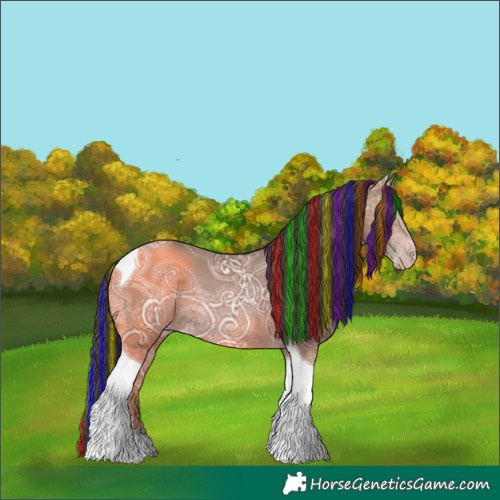 Horse Color:Painted Sable Champagne Ice Tobiano Rabicano 