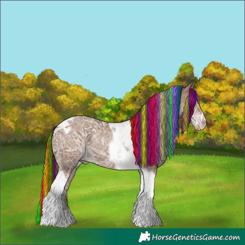 Horse Color:Painted Classic Champagne Ice Tobiano Rabicano 