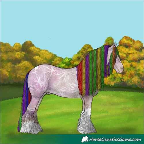 Horse Color:Painted Classic Champagne Ice Roan Tobiano 