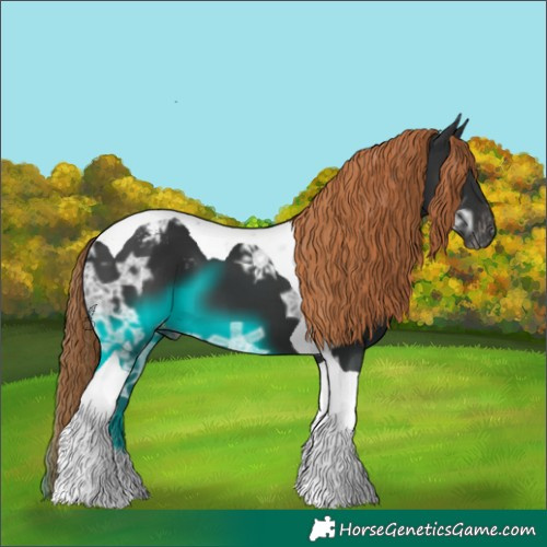 Horse Color:Gray Liver Chestnut Ice Tobiano Varnish 