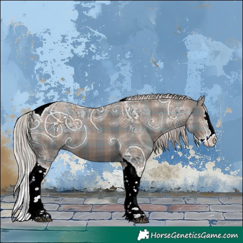 Horse Color:Plaid  White Spotted Silver Black Ice Splash Tobiano 