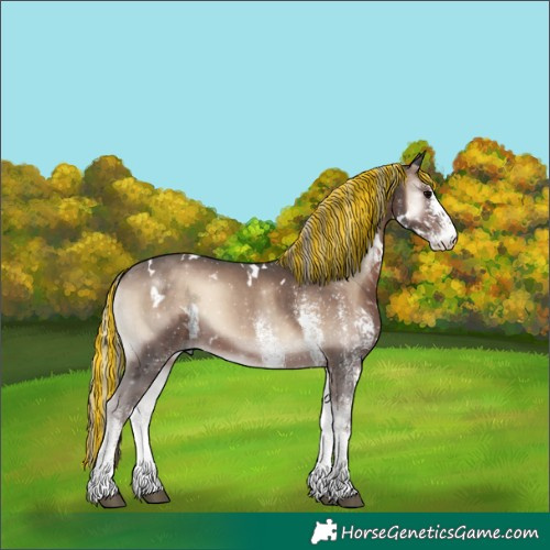 Horse Color:Painted White Spotted Silver Blue Onyx Mushroom 