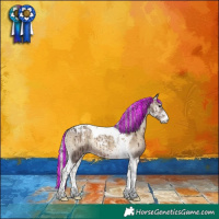 Horse Color:Powder White Painted Silver Grullo Onyx Tobiano Brindle 