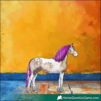 Horse Color:Powder White Painted Silver Grullo Onyx Tobiano Brindle 
