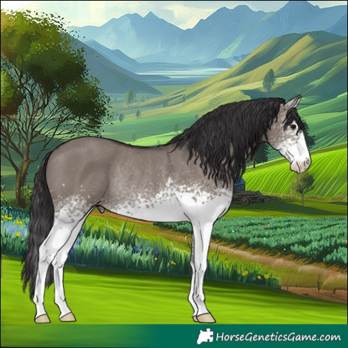 Horse Color:White Spotted Smoky Grullo Rabicano 