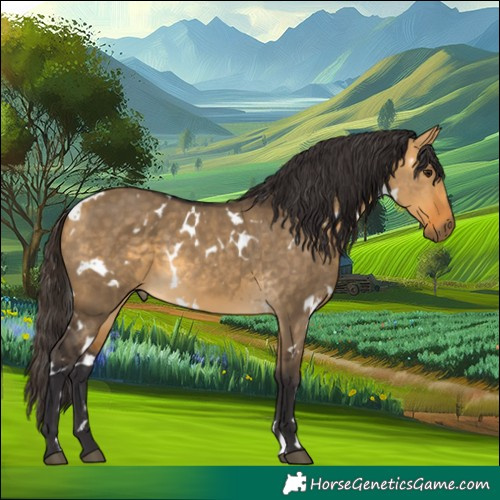 Horse Color:White Spotted Buckskin Dun 